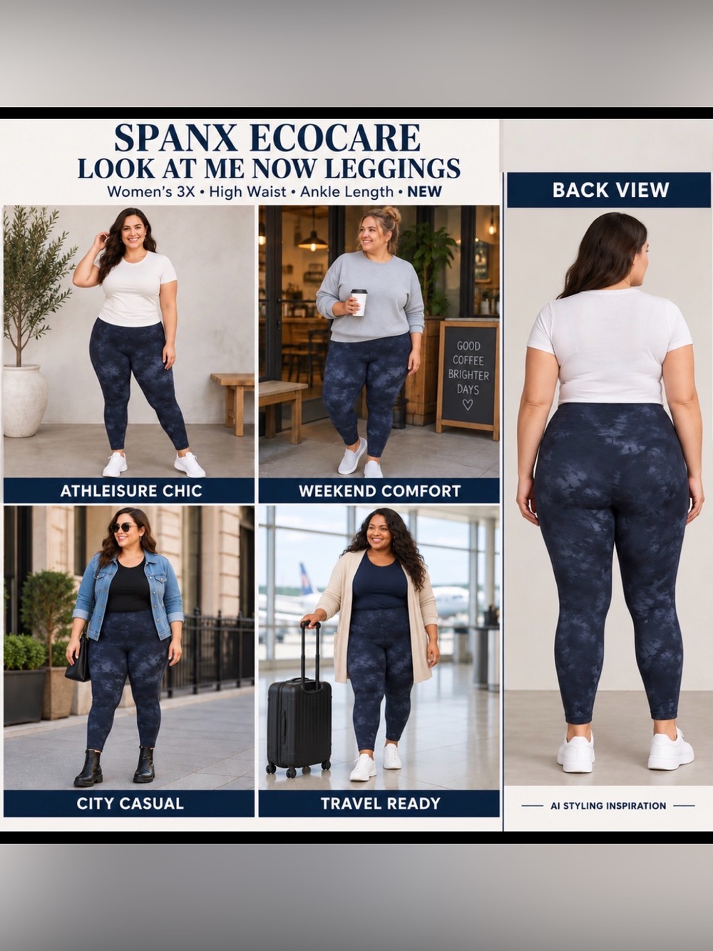 Spanx Ecocare Look at Me Now High-Waist Tummy ControlAnkle Legging Women 3X NEW